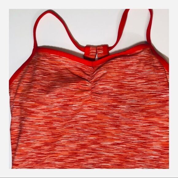 Lucy Tank, orange/white striped tank; built-in bra - Picture 2 of 7